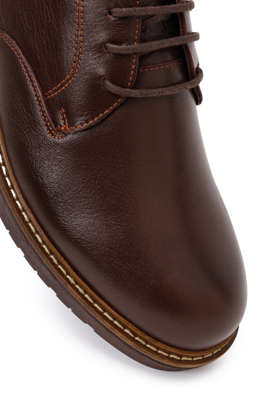Male Brown Lace-up Leather Casual Shoes