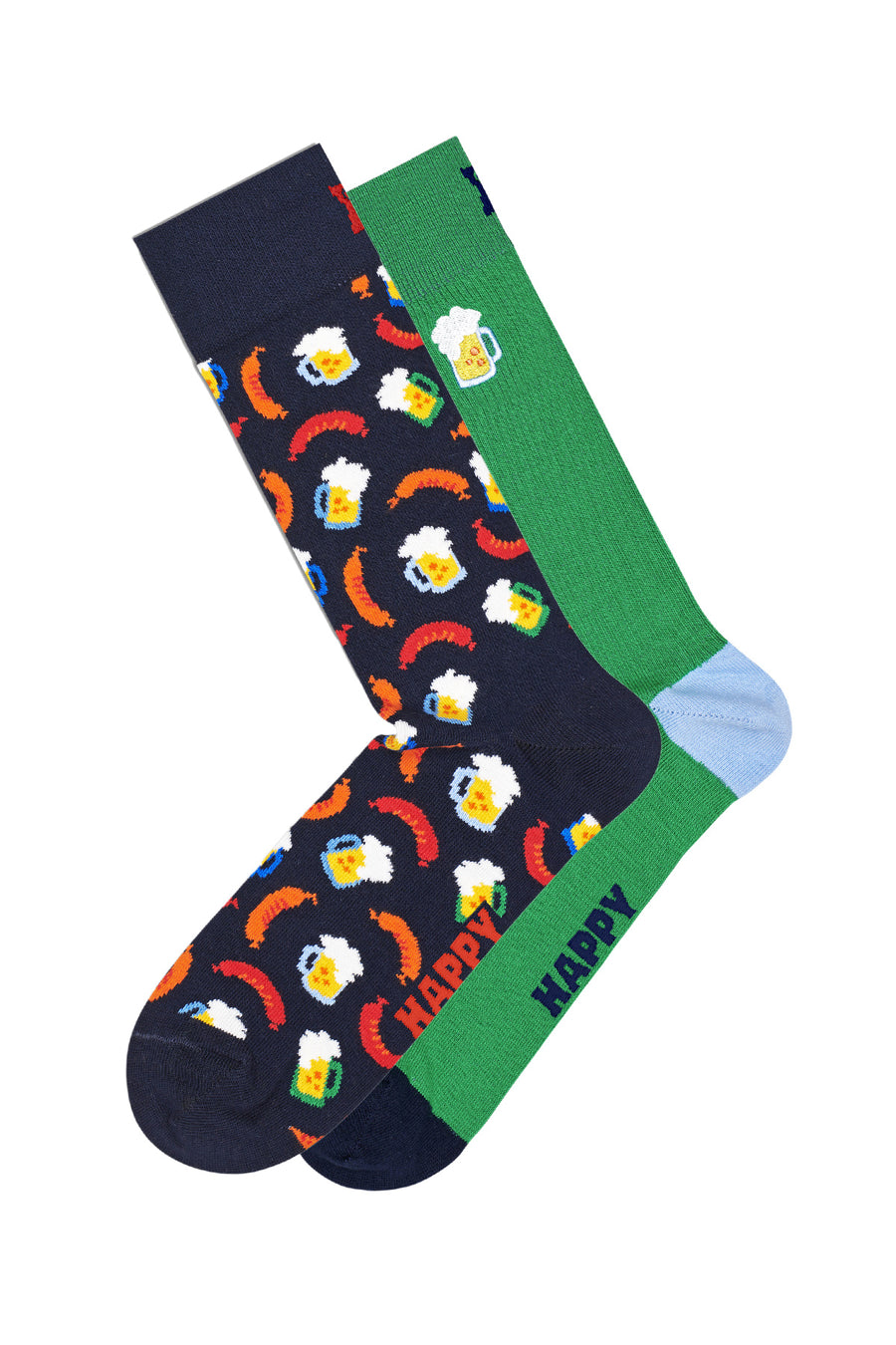 Happy Socks Male Multicolored Patterned Cotton 2-Pack Sock Set