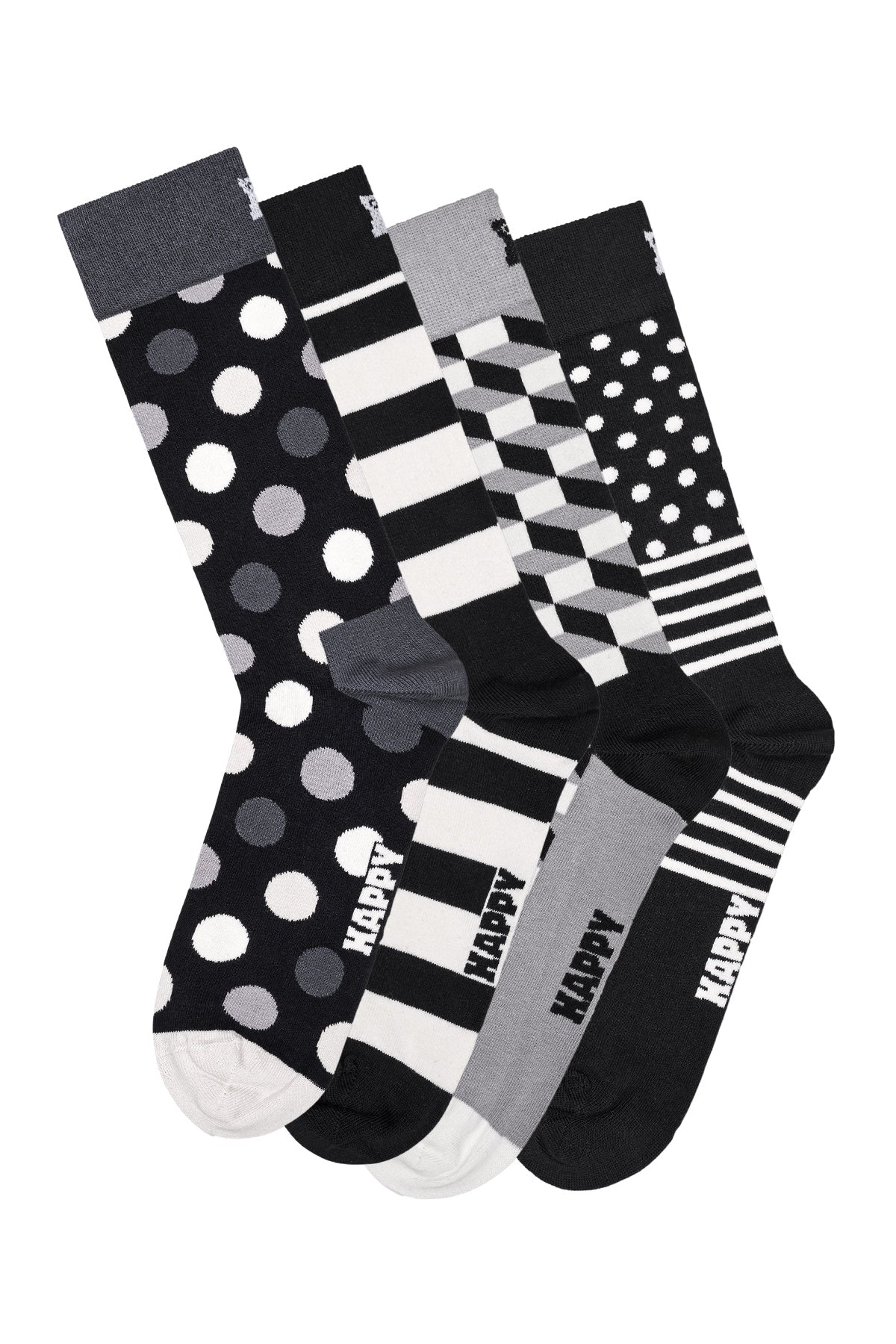 Happy Socks Kadın Siyah Klasik 4’lü Pamuklu Çorap Seti XCBW09-9150 | Derimod