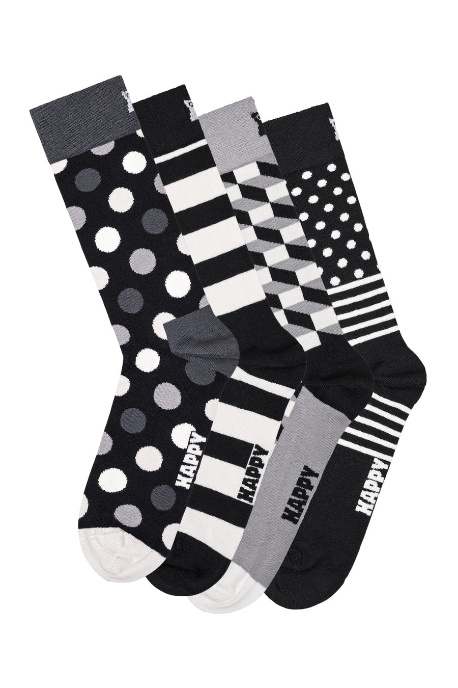 Happy Socks Woman Black Classic 4-Pack Cotton Sock Set