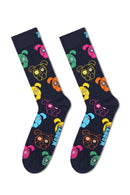 Happy Socks Erkek Çok Renkli Desenli Pamuklu 3’lü Çorap Seti | Derimod