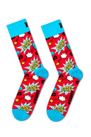 Happy Socks Erkek Çok Renkli Süper Baba Temalı Pamuklu 3’lü Çorap Seti | Derimod