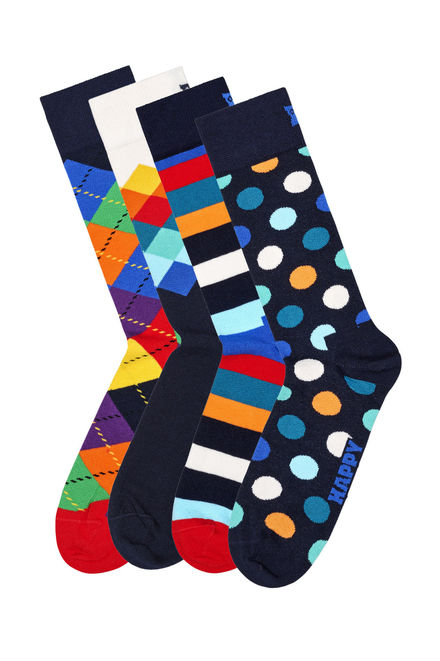 Happy Socks Woman Multicolored Patterned Cotton 4-Pack Sock Set