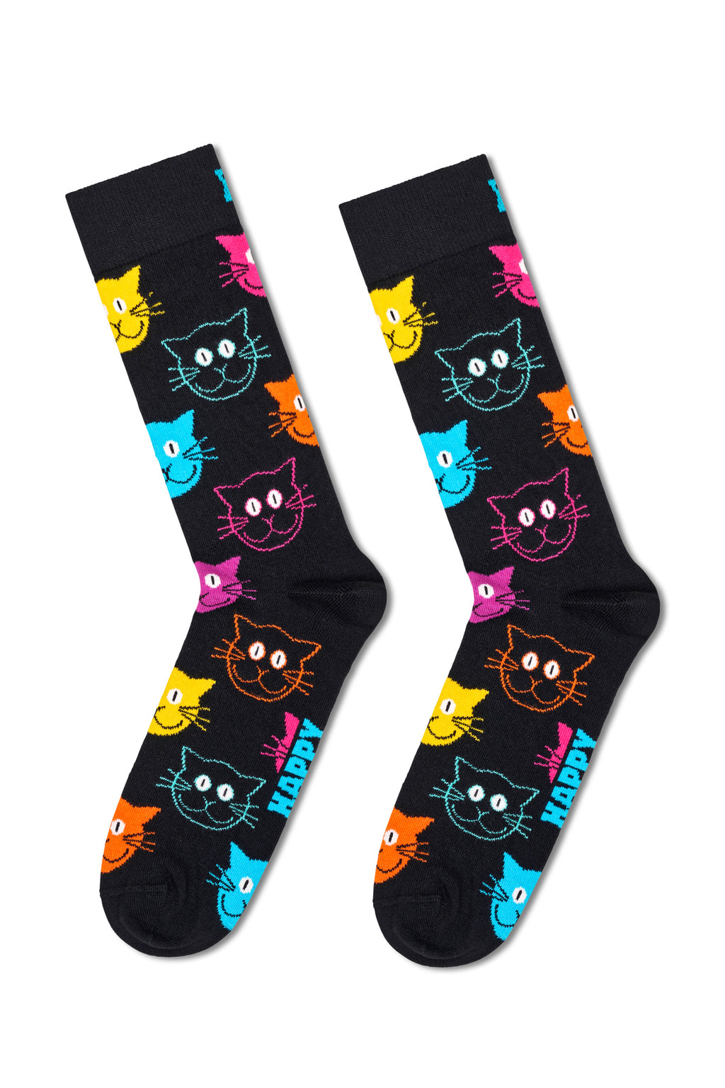 Happy Socks Kadın Çok Renkli Kedi Desenli Pamuklu 3’lü Çorap Seti