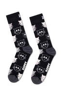 Happy Socks Kadın Çok Renkli Kedi Desenli Pamuklu 3’lü Çorap Seti | Derimod