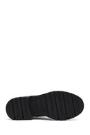 Woman Black Zip Closure Thick-Soled Leather Combat Boots | Derimod