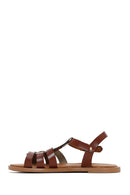 Women's Brown Ankle Strap Leather Bodrum Sandals | Derimod