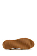 Women's Beige Lace-Up Thick-Sole Knitted Sneakers | Derimod