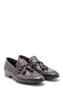 Men's Leather Knit Pattern Loafer | Derimod