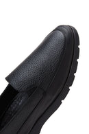 Women's Black Leather Comfort Loafer | Derimod