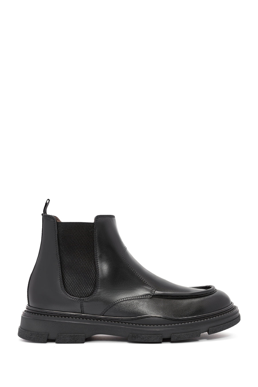 Men's Black Leather Chelsea Boots 24WFD604418 | Derimod