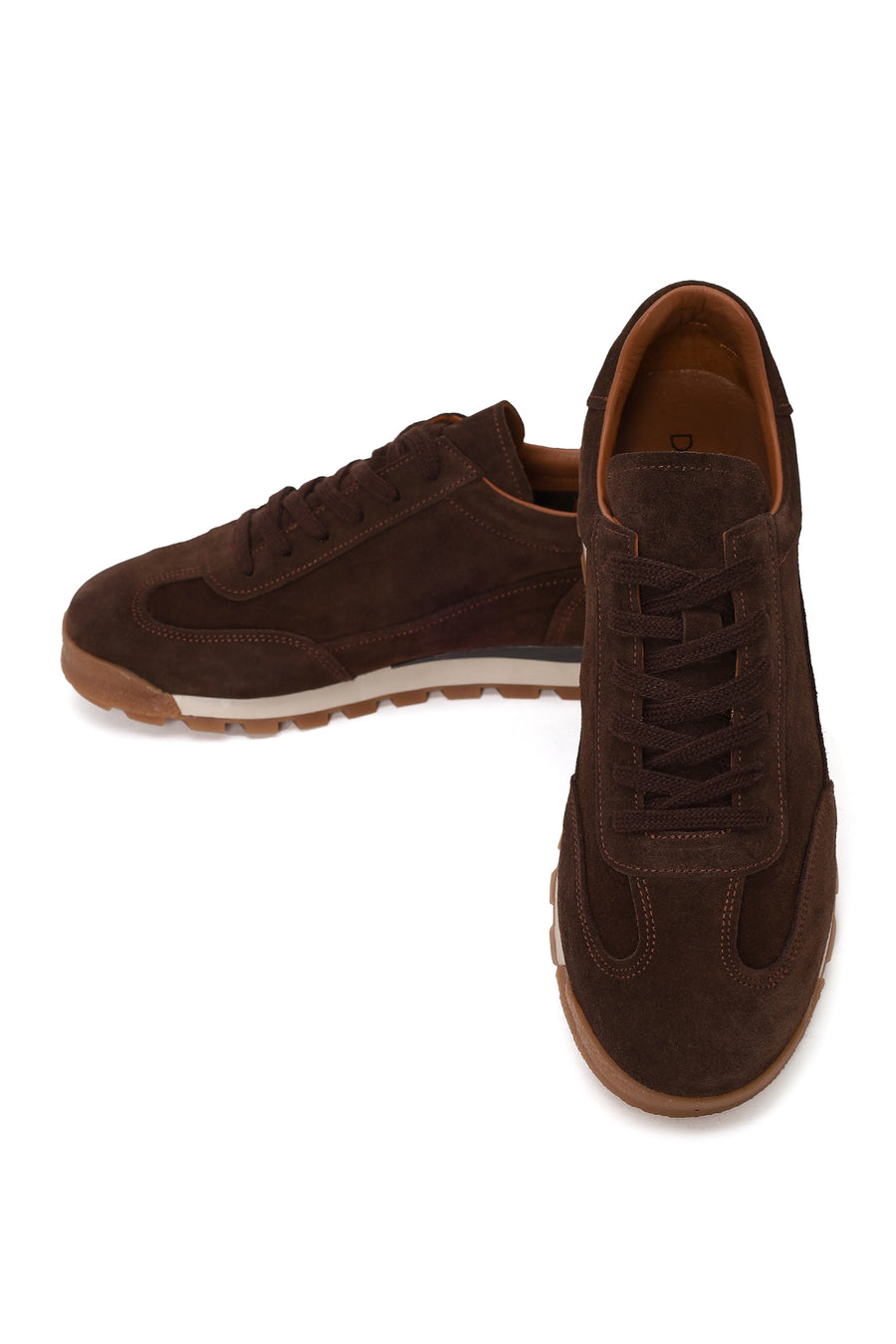 Erkek Kahverengi Bağcıklı Süet Deri Sneaker