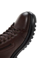 Men's Brown Leather Zippered Casual Boots | Derimod