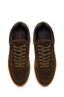Erkek Haki Bağcıklı Süet Deri Sneaker | Derimod