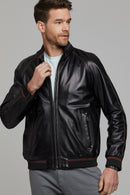 Costa Men's Leather Jacket | Derimod