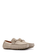 Derimod Fly Men's Beige Suede Leather Loafer | Derimod