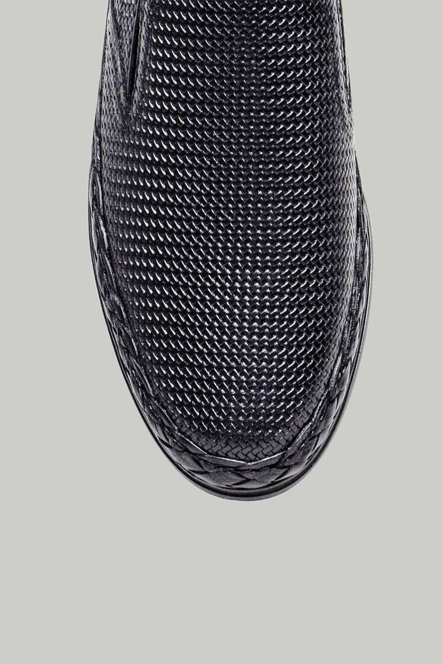 Black Men's Leather Espadrille