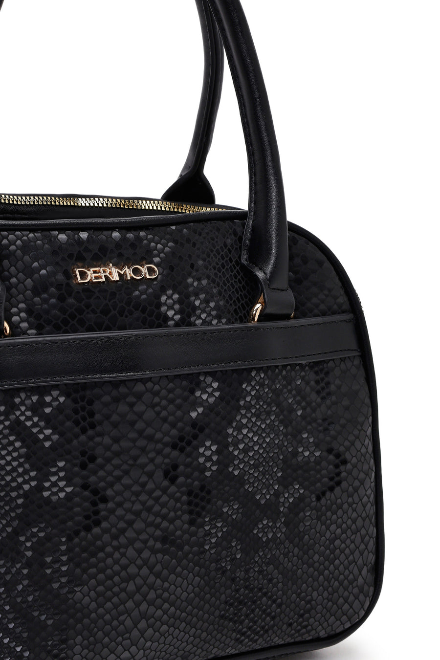 Woman Black Long-Strap Printed Shoulder Bag