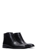 Men's Black Zippered Leather Classic Boots | Derimod