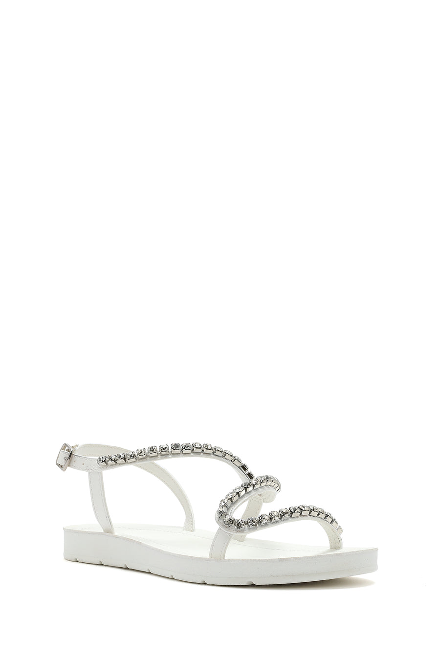 Women's White Stone Sandals