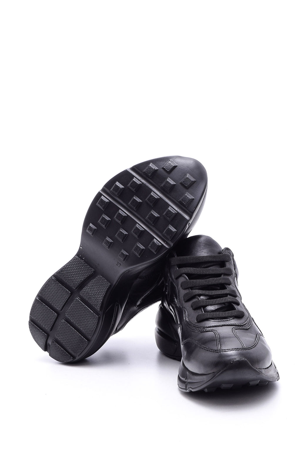 Kadın Yüksek Tabanlı Deri Sneaker