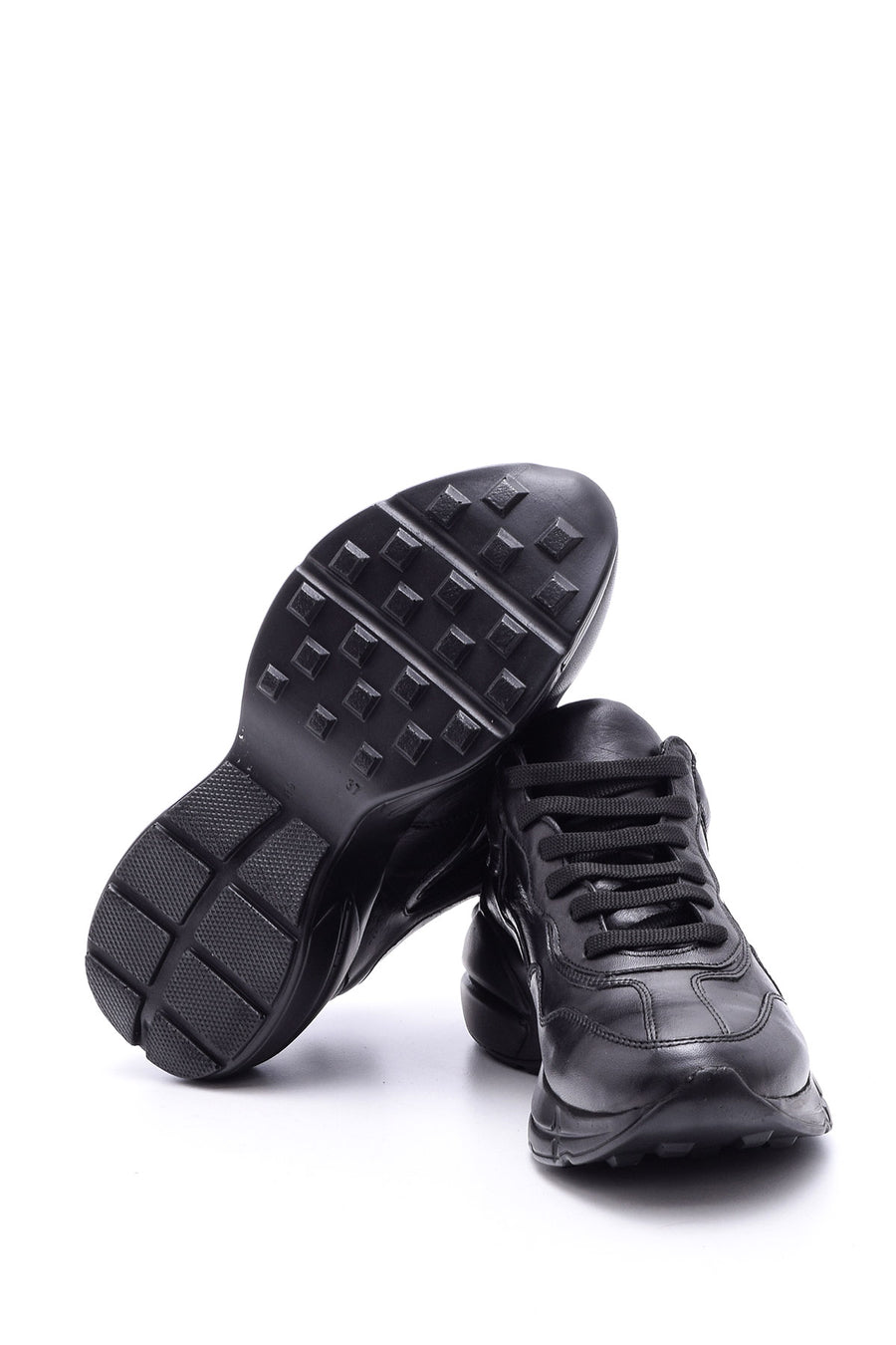 Women's High-Sole Leather Sneaker