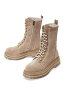 Women's Gray Suede Leather Boots | Derimod