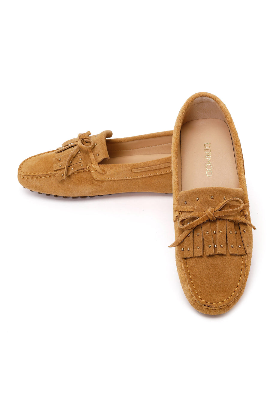 Kadın Camel Püsküllü Süet Deri Loafer