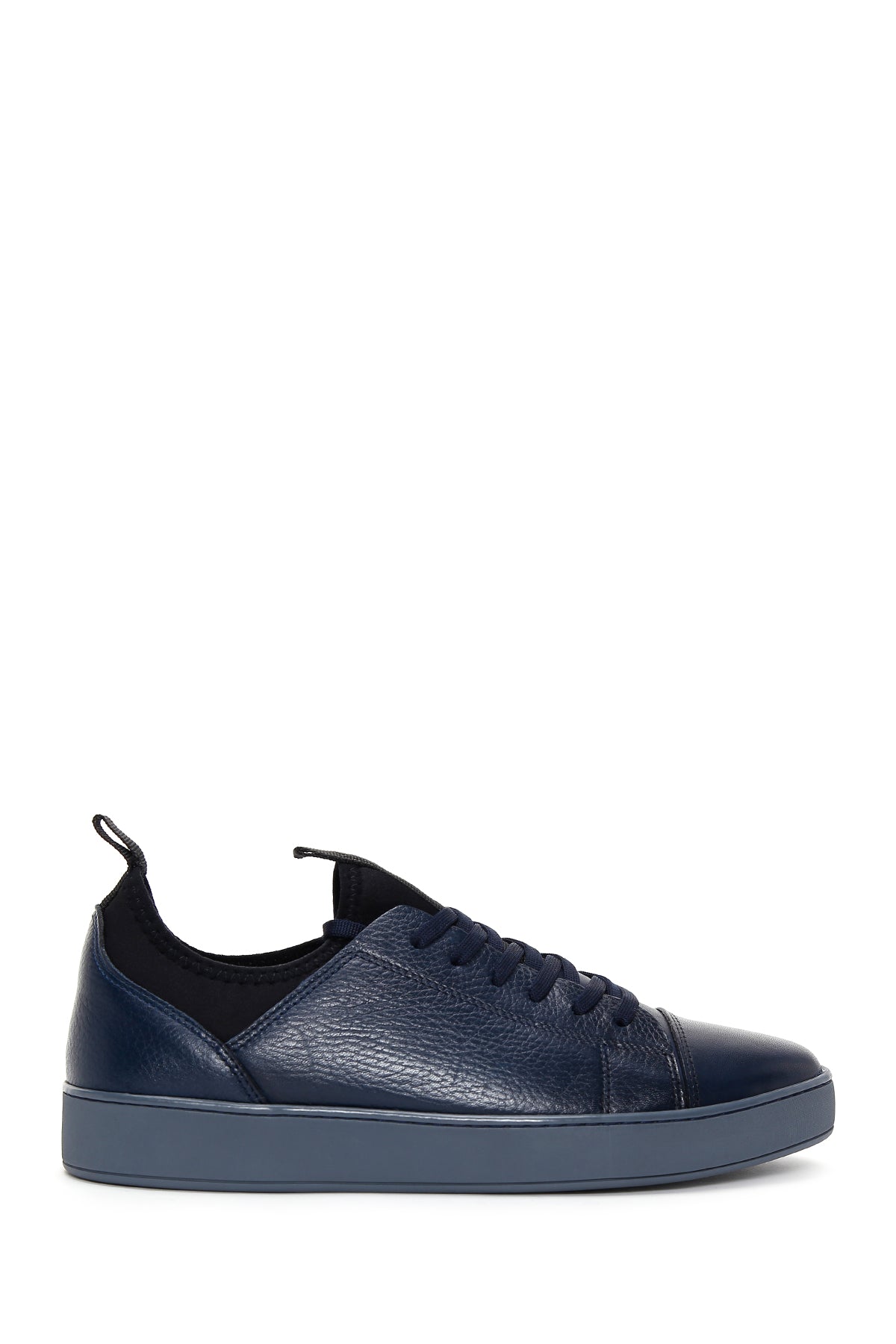 Men's Navy Blue Leather Sneaker 23SFD6306FT | Derimod