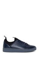 Men's Navy Blue Leather Sneaker | Derimod