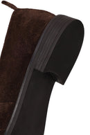 Woman Brown Suede Masculine Loafer | Derimod