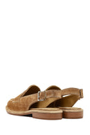 Women's Beige Backless Suede Leather Loafer | Derimod