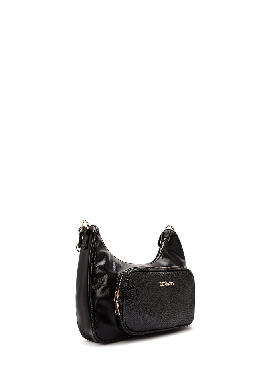 Women's Black Double Strap Shoulder Bag