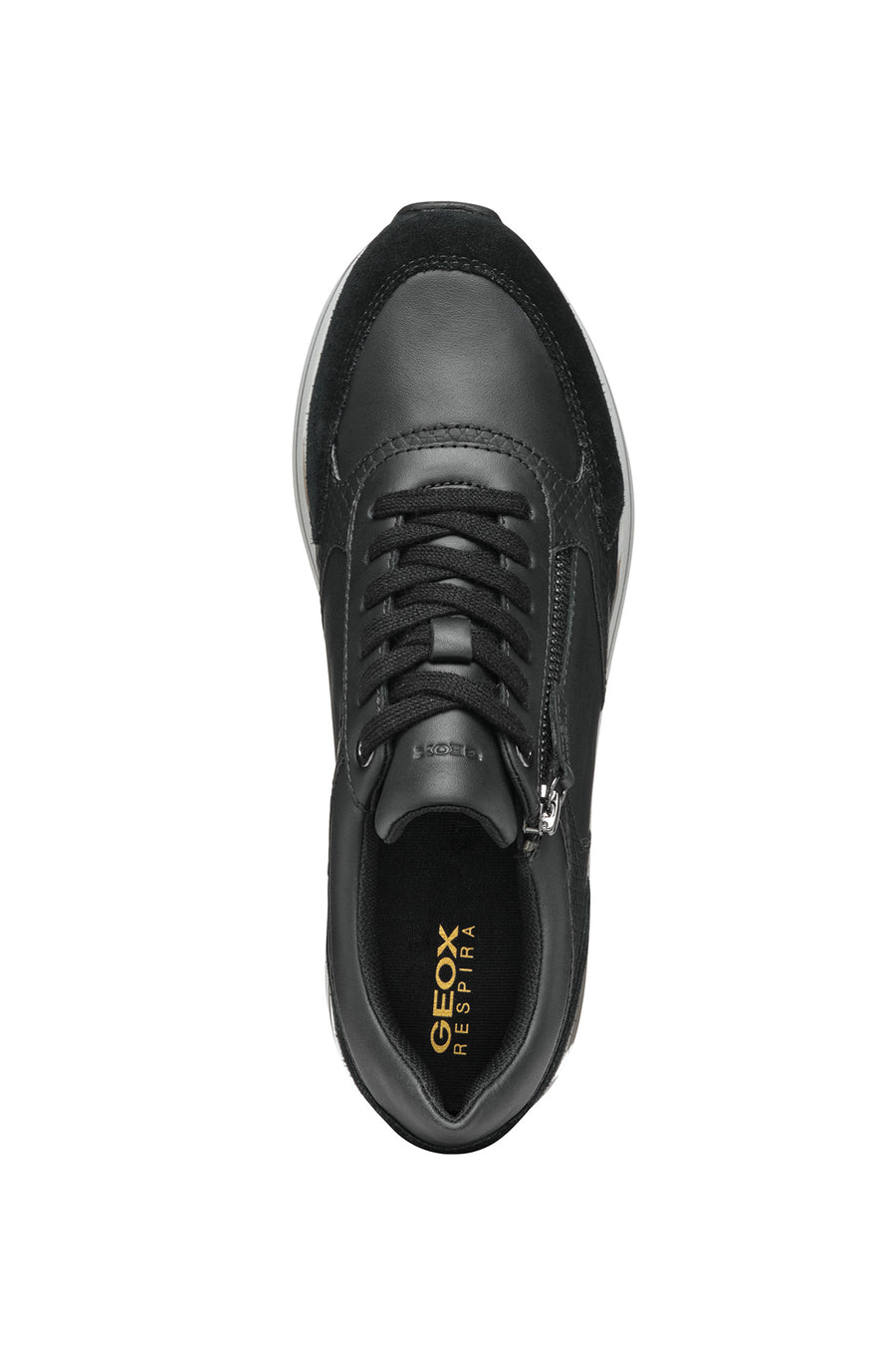 Geox Kadın Siyah New Kency Bağcıklı Kalın Tabanlı Sneaker