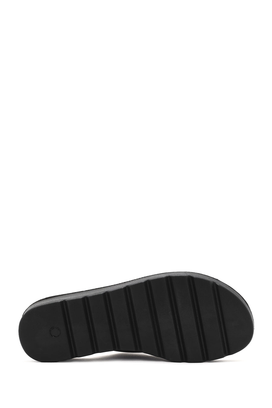 Women's Black Double Buckle Thick Soled Slippers