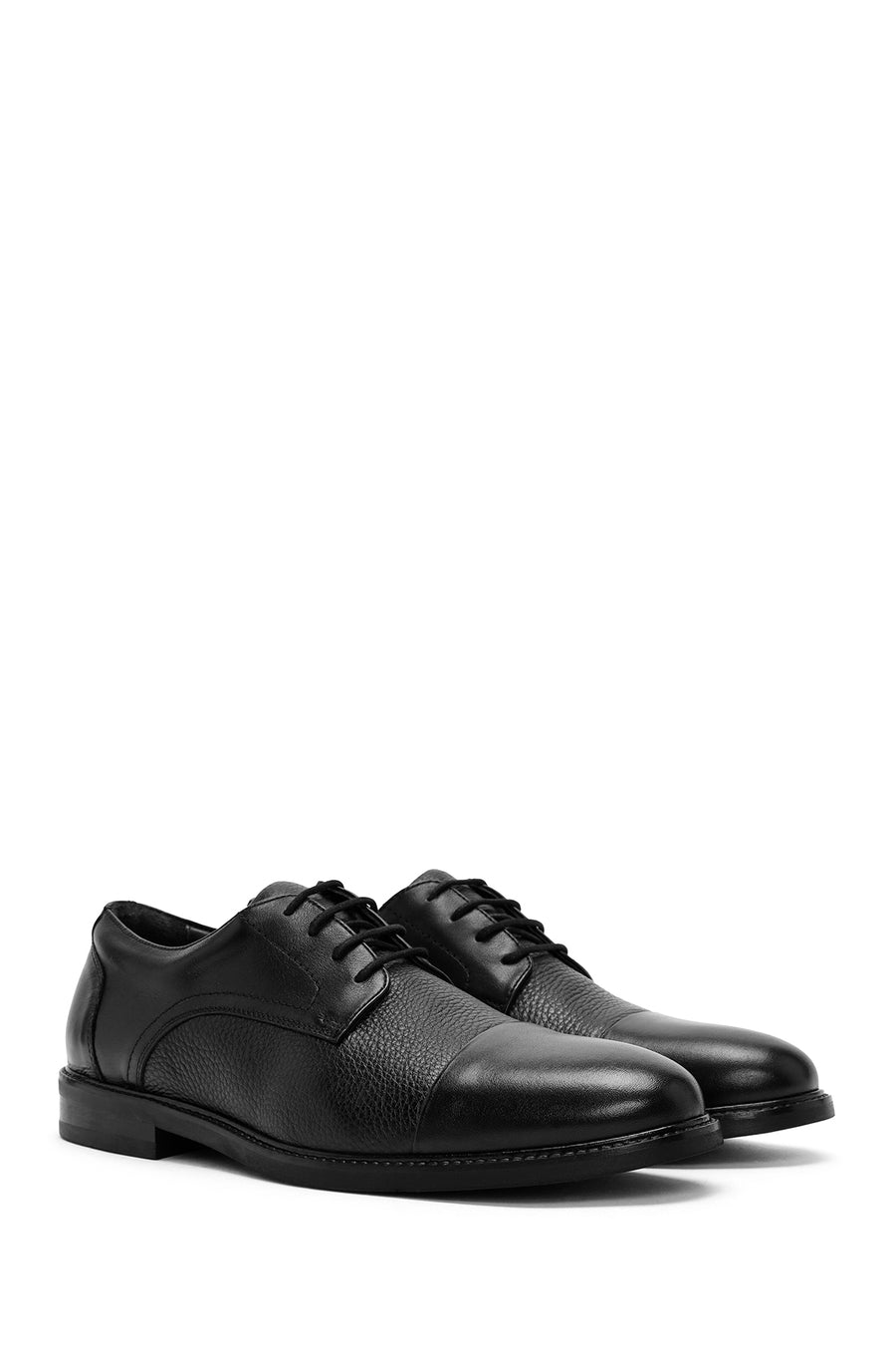 Men's Black Laced Leather Classic Shoes