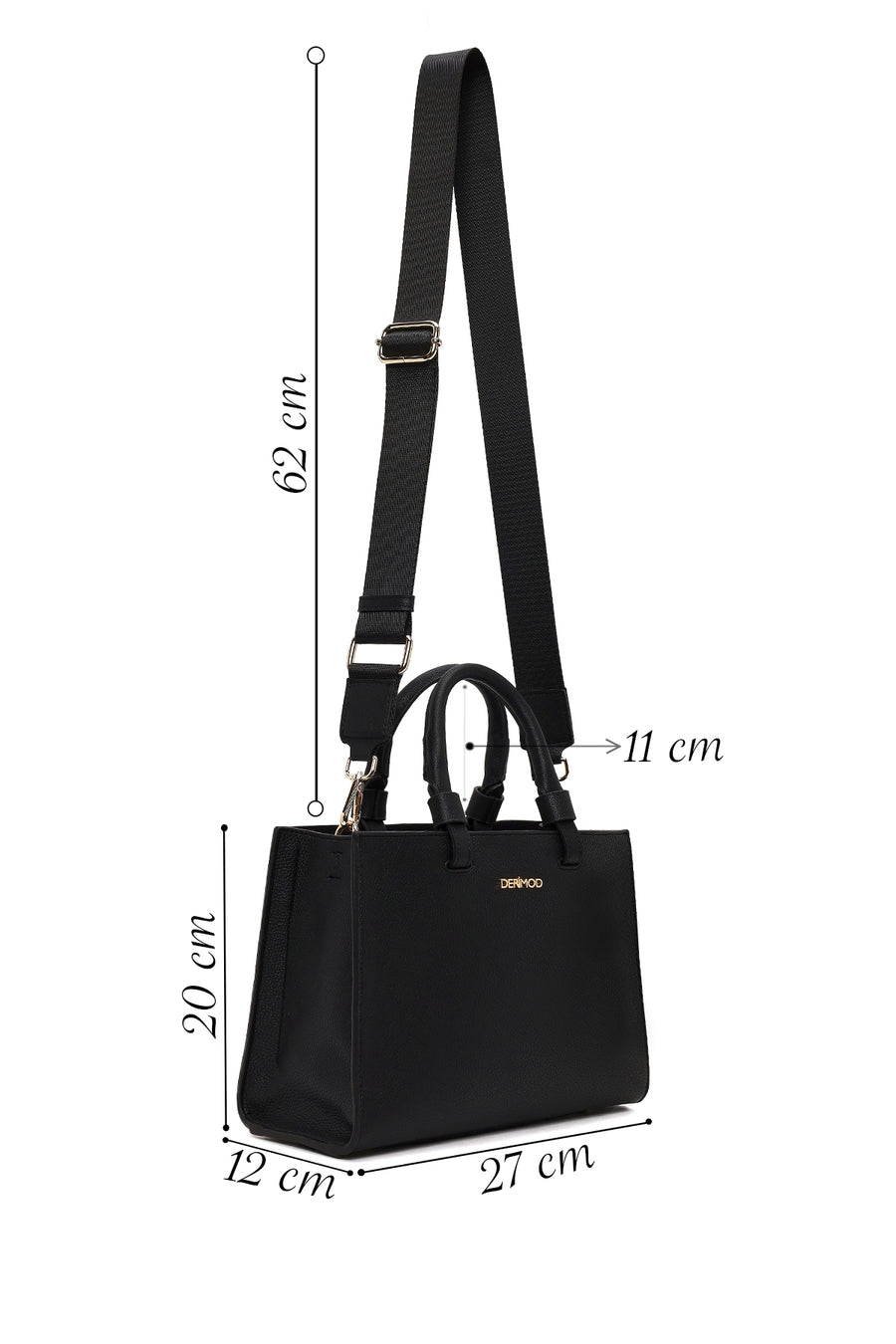 Woman Black Long-Strap Casual Shoulder Bag