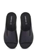 Women's Black Thick Soled Comfort Slippers | Derimod