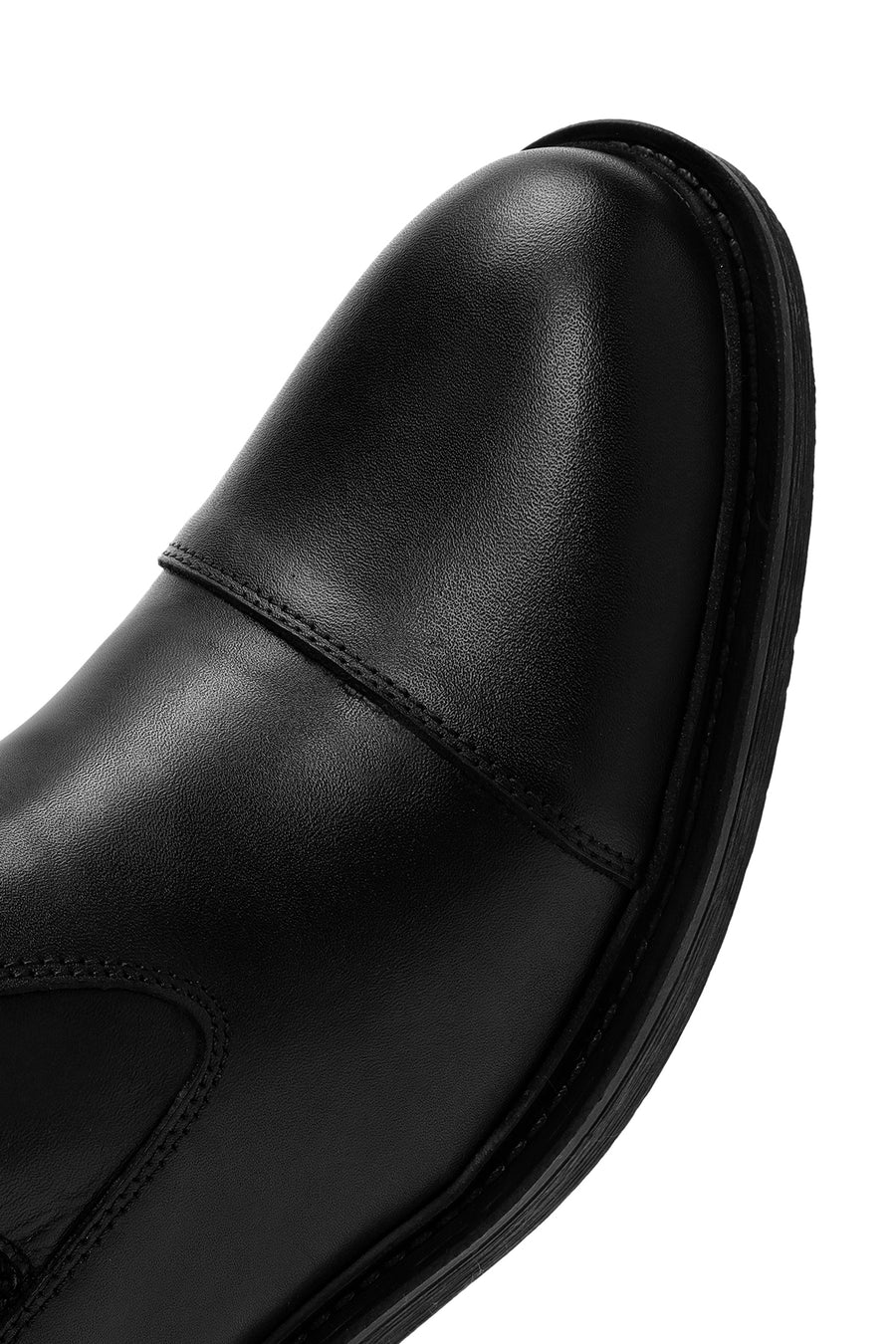 Men's Black Zippered Leather Casual Boots