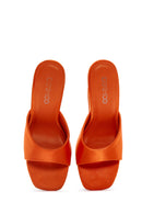 Women's Orange Transparent Heeled Slippers | Derimod