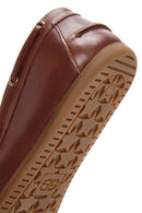 Women's Tan Leather Masculine Loafer | Derimod