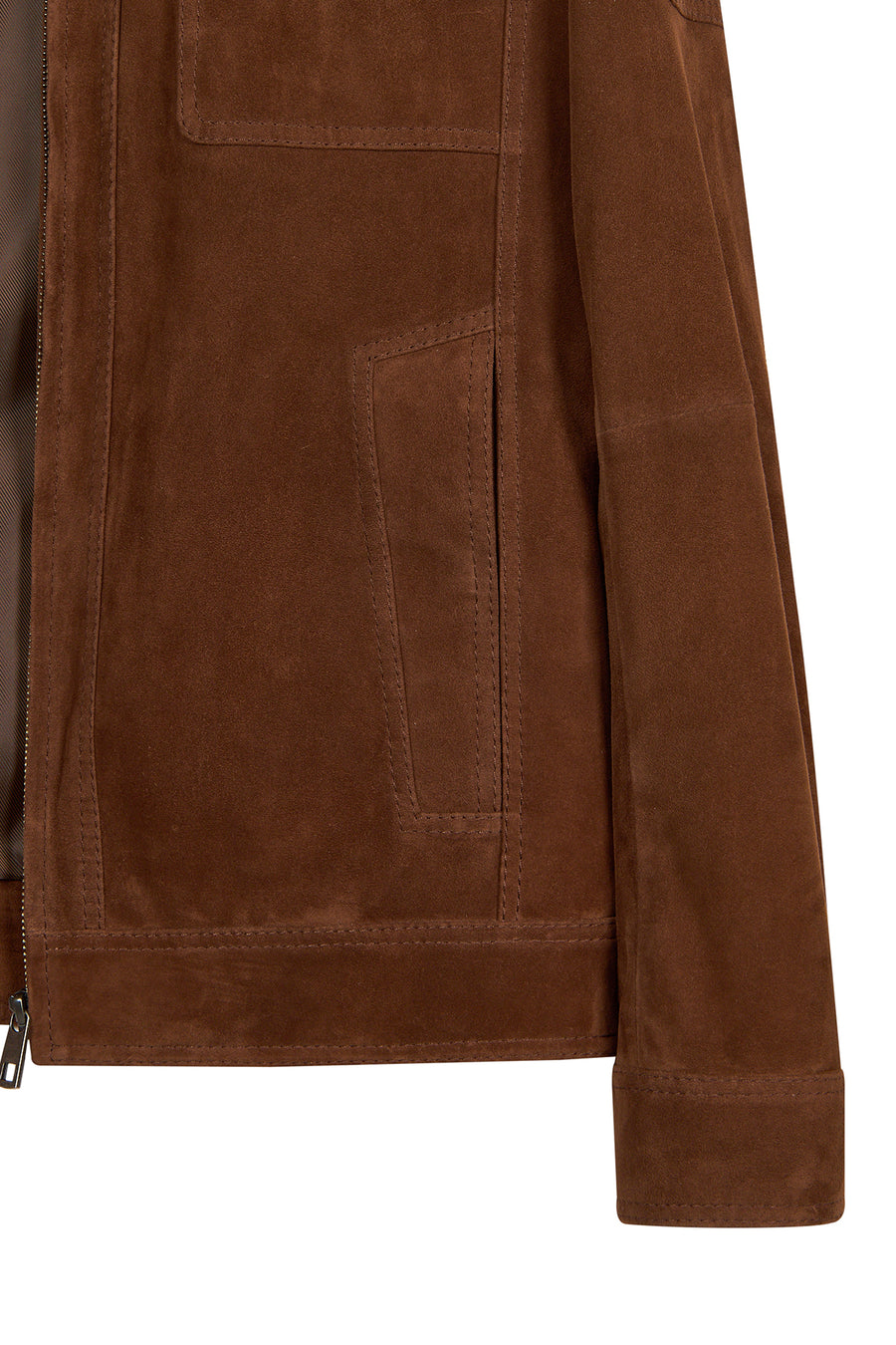 Wade Male Brown Slim-Fit Suede Jacket