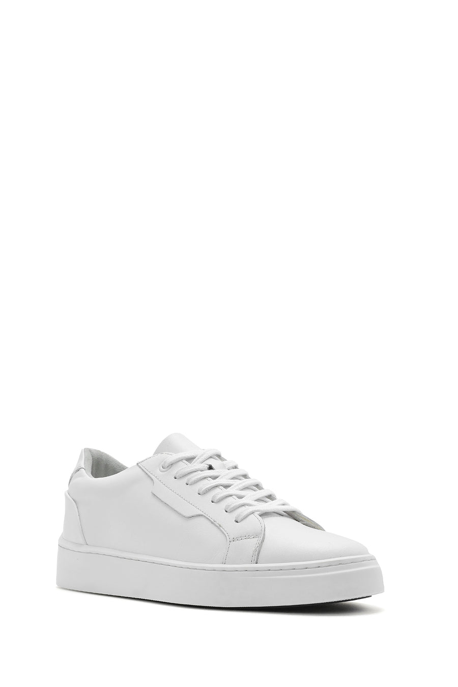 Male White Lace-Up Leather Sneaker