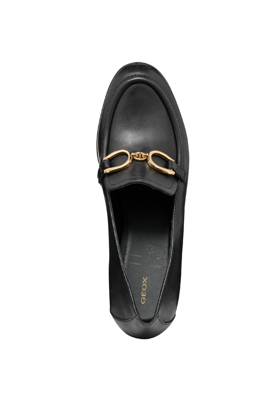 Geox Kadın Siyah Walk Pleasure Toka Detaylı Kalın Topuklu Deri Loafer