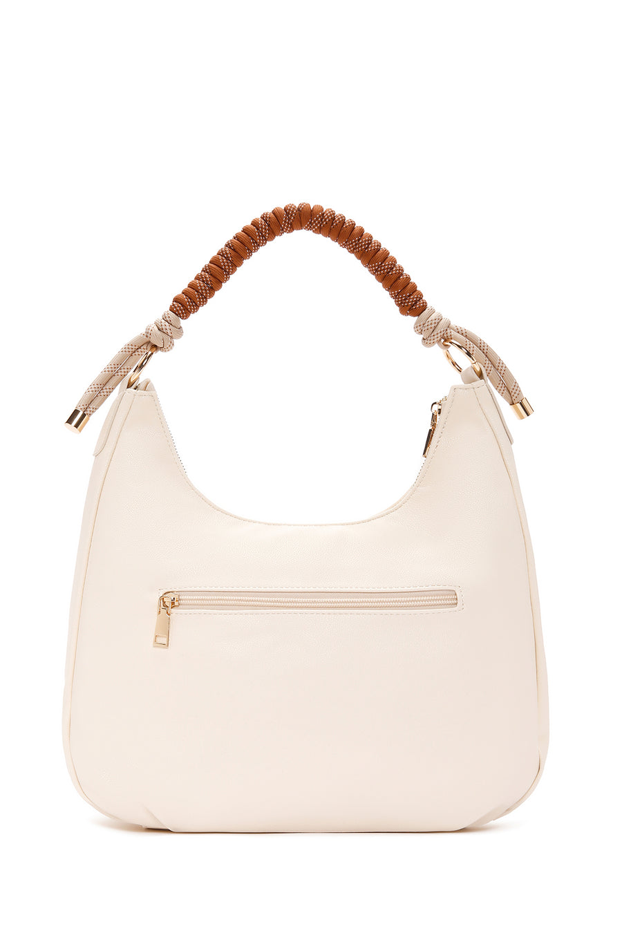Woman Cream Long Strap Shoulder Bag