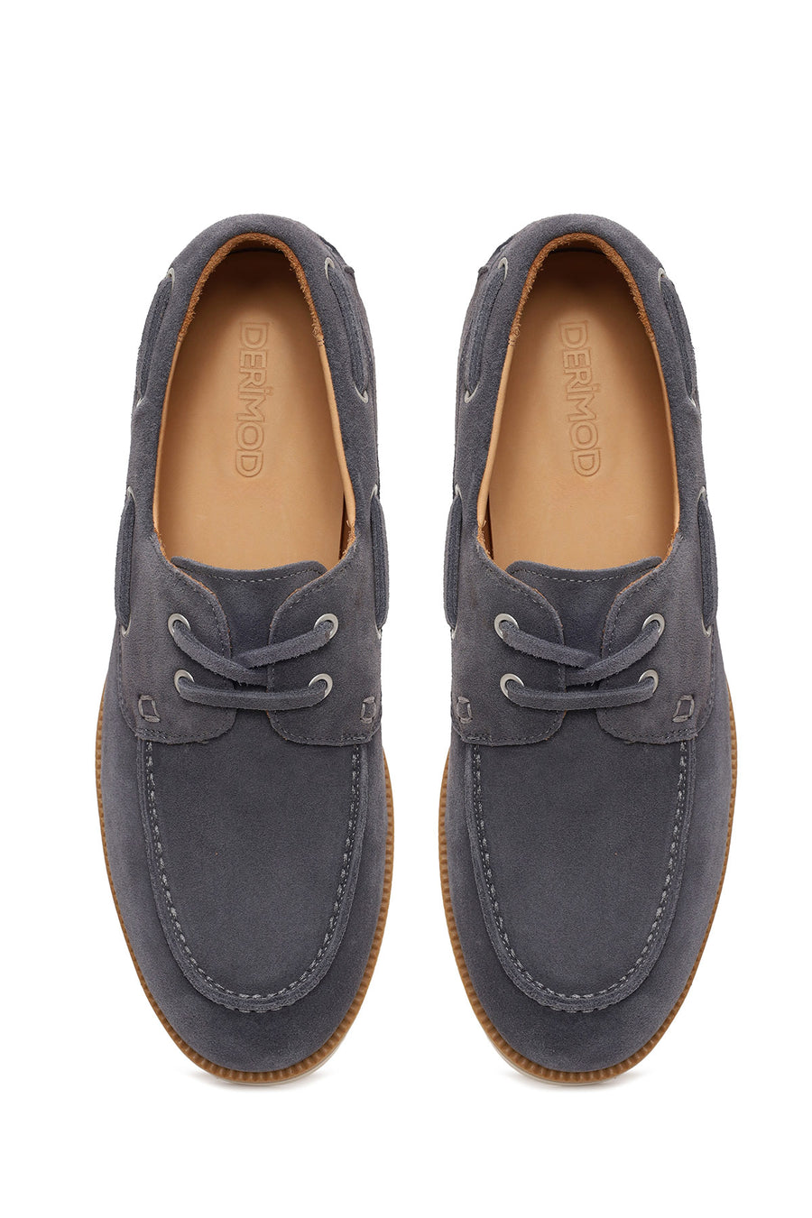 Male Gray Lace-Up Suede Casual Shoes