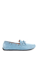 Men's Blue Suede Leather Casual Loafer | Derimod