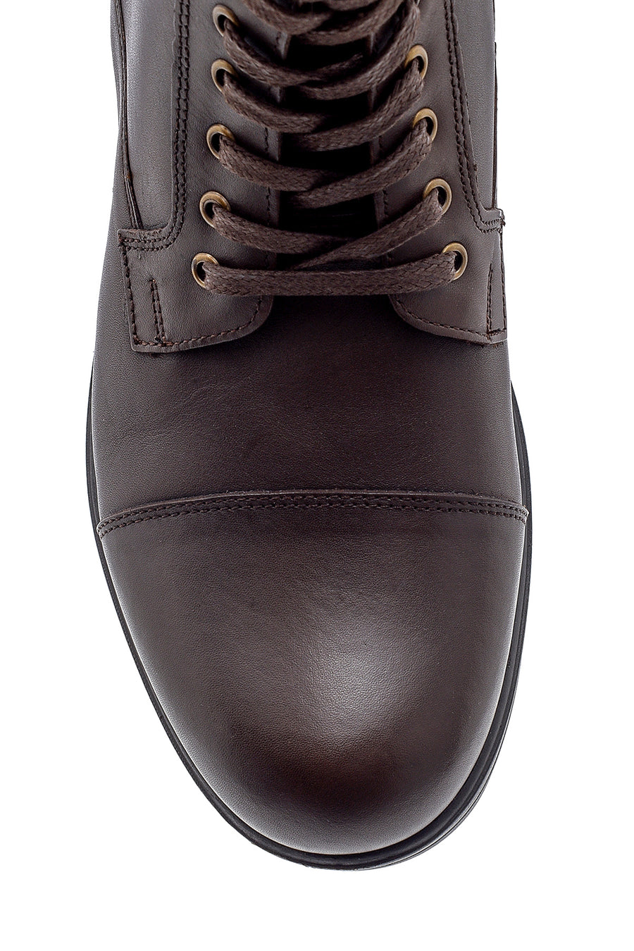 Men's Leather Zipper Detailed Boots