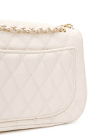 Women's Cream Long Strap Quilted Patterned Shoulder Bag | Derimod