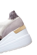 Kadın Bej Deri Dolgu Topuklu Sneaker | Derimod